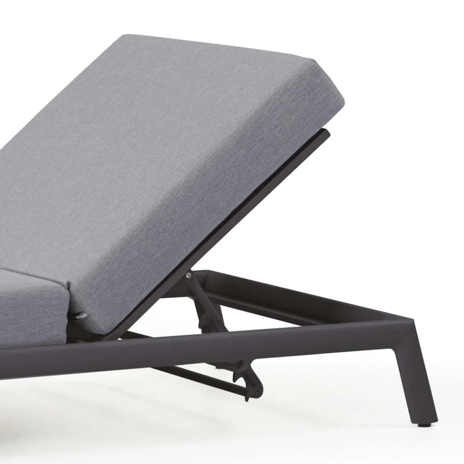 Chaise Longue da Giardino in Alluminio con Rivestimento in Tessuto - Eufemia Viadurini