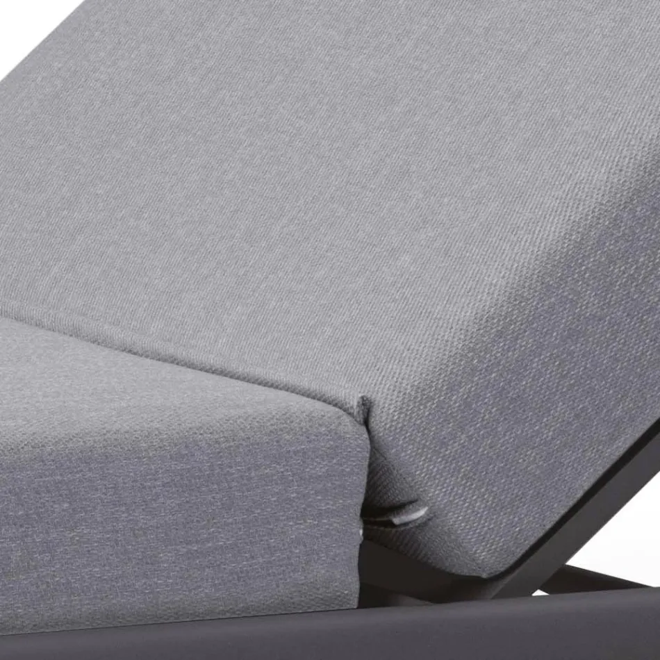 Chaise Longue da Giardino in Alluminio con Rivestimento in Tessuto - Eufemia Viadurini