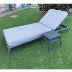 Chaise Longue da Giardino in Alluminio con Rivestimento in Tessuto - Eufemia Viadurini