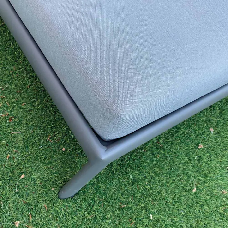 Chaise Longue da Giardino in Alluminio con Rivestimento in Tessuto - Eufemia Viadurini