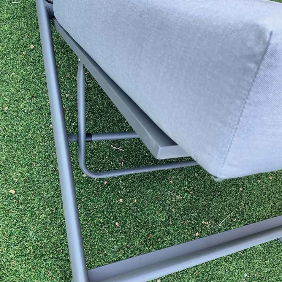 Chaise Longue da Giardino in Alluminio con Rivestimento in Tessuto - Eufemia Viadurini