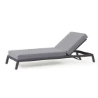 Chaise Longue da Giardino in Alluminio con Rivestimento in Tessuto - Eufemia Viadurini