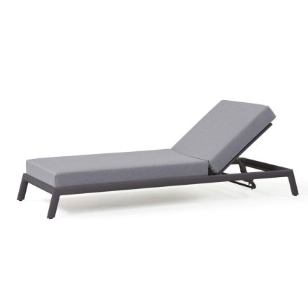 Chaise Longue da Giardino in Alluminio con Rivestimento in Tessuto - Eufemia Viadurini