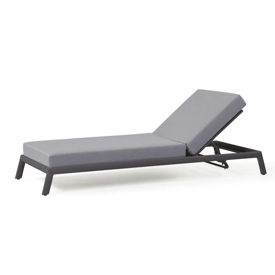 Chaise Longue da Giardino in Alluminio con Rivestimento in Tessuto - Eufemia Viadurini