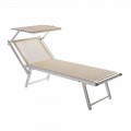 Chaise-longue da Giardino Contract con Parasole e Schienale Reclinabile - Arnold
