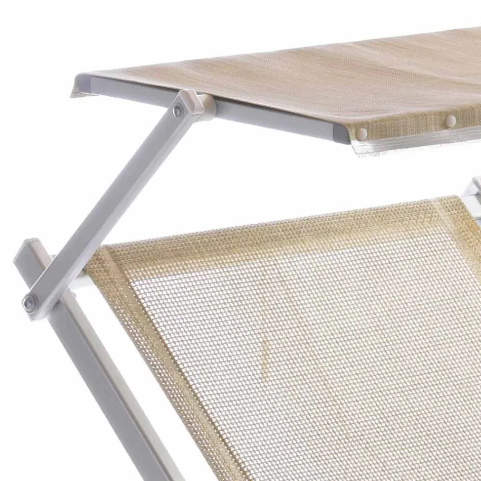 Chaise-longue da Giardino Moderna con Parasole e Schienale Reclinabile - Arnold Viadurini