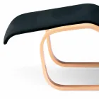 Chaise Longue in Legno di Betulla con Seduta in Cotone Made in Italy - Fortaleza Viadurini