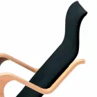Chaise Longue in Legno di Betulla con Seduta in Cotone Made in Italy - Fortaleza Viadurini