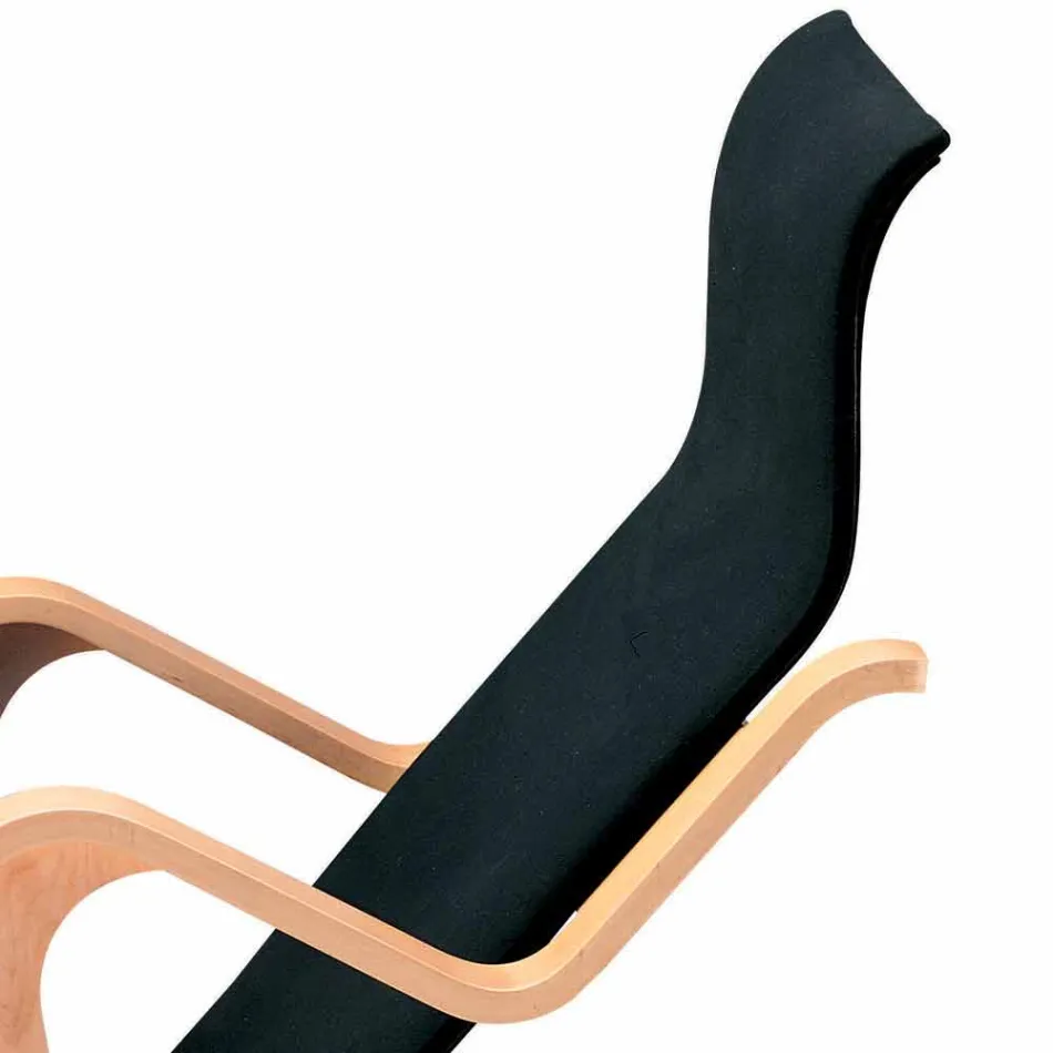 Chaise Longue in Legno di Betulla con Seduta in Cotone Made in Italy - Fortaleza Viadurini
