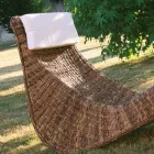 Chaise Longue per Esterno in Intreccio di Banano con Poggiatesta - Jolanda Viadurini