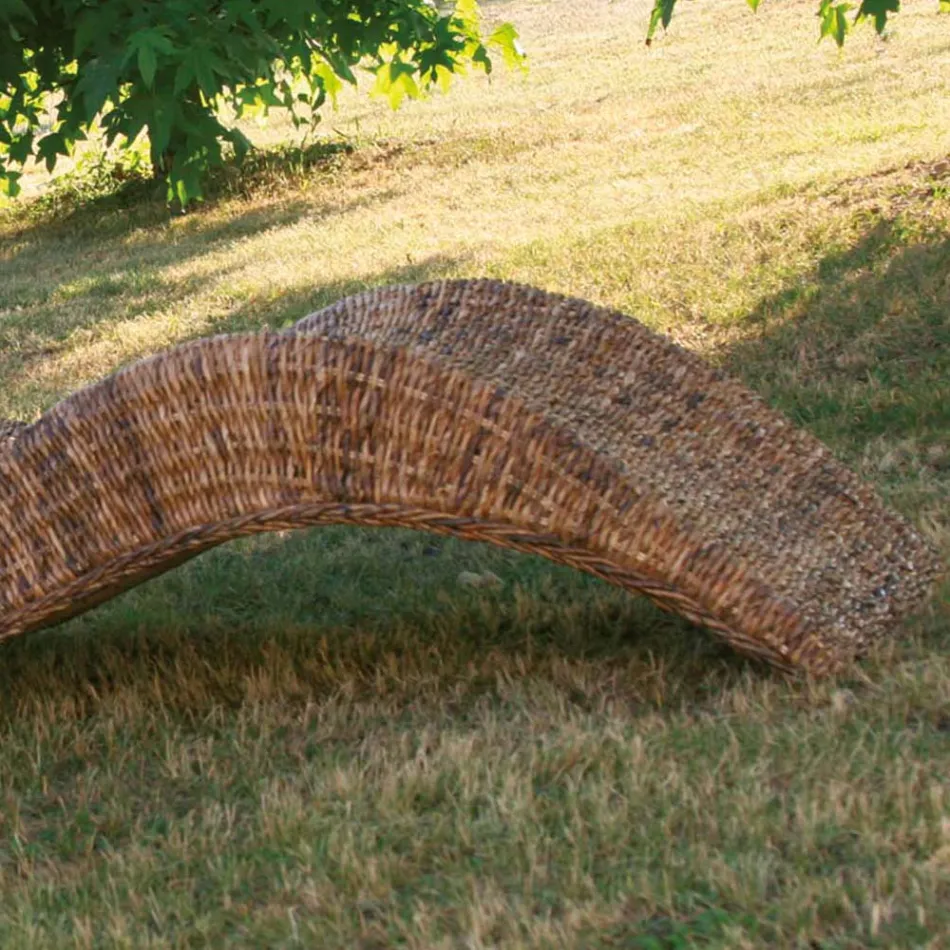 Chaise Longue per Esterno in Intreccio di Banano con Poggiatesta - Jolanda Viadurini