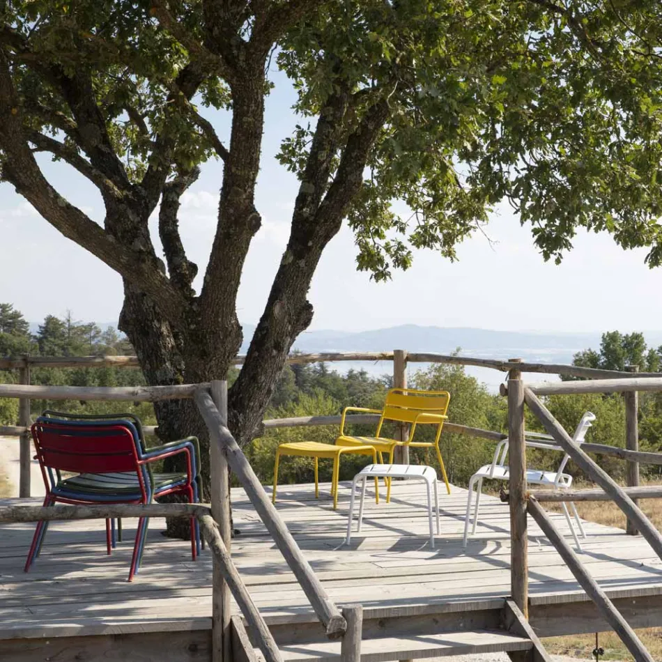 Chaise Loungue da Esterno con Poggiapiedi in Metallo Made in Italy - Amina Viadurini