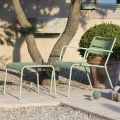 Chaise Loungue da Esterno con Poggiapiedi in Metallo Made in Italy - Amina