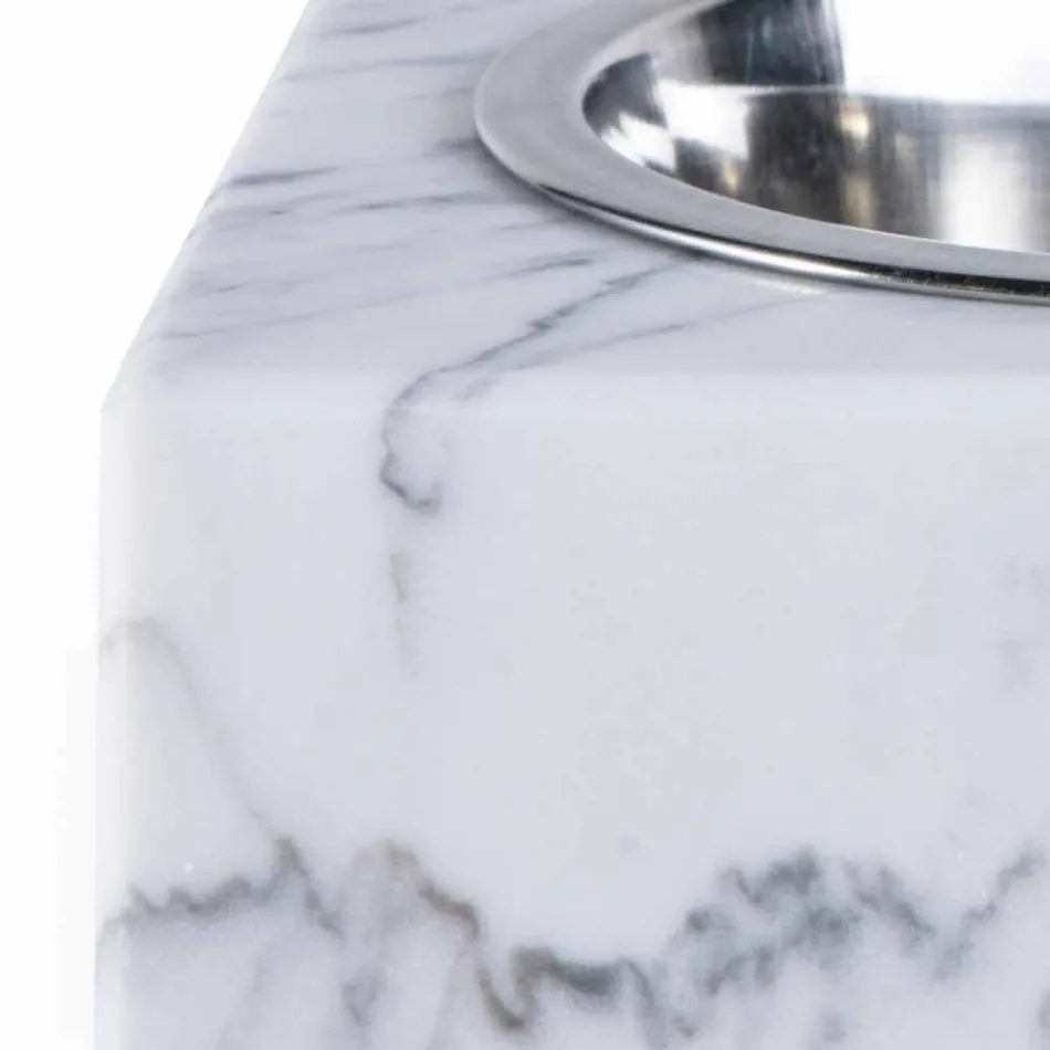 Ciotola Cani e Gatti in Marmo Bianco di Carrara Made in Italy - Ciotta Viadurini