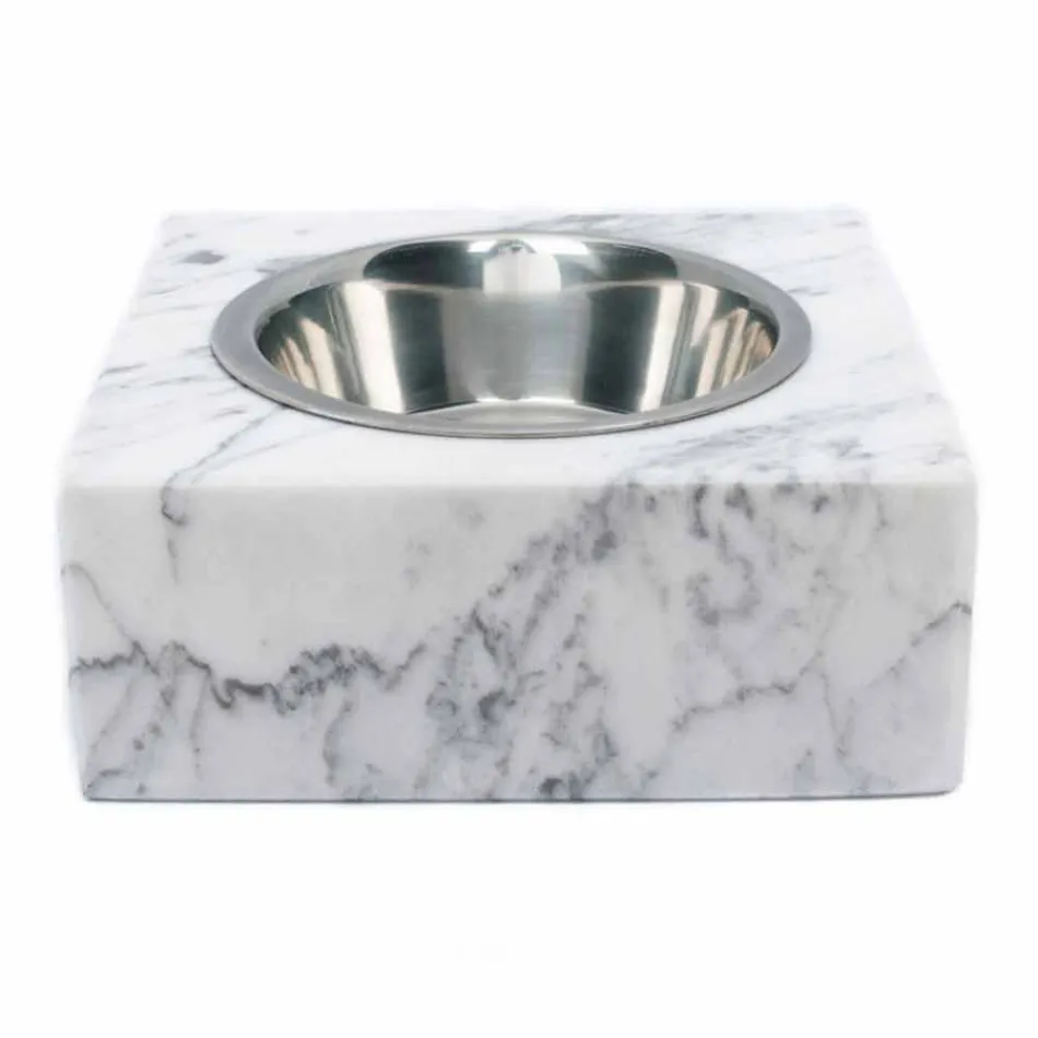 Ciotola Cani e Gatti in Marmo Bianco di Carrara Made in Italy - Ciotta Viadurini