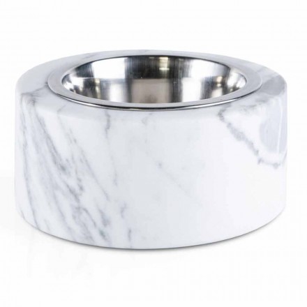 Ciotola Cani e Gatti in Marmo Bianco di Carrara Made in Italy - Ciotta Viadurini