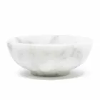 Ciotolina Rotonda in Marmo Bianco di Carrara Satinato Made in Italy - Delly Viadurini