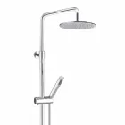 Colonna Doccia a Sezione Tonda in Ottone con Doccetta Made in Italy - Amadeo Viadurini