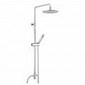 Colonna Doccia a Sezione Tonda in Ottone con Doccetta Made in Italy - Amadeo