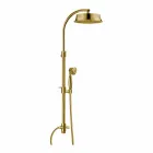 Colonna Doccia Classica in Ottone con Soffione Rotondo Made in Italy - Yari Viadurini