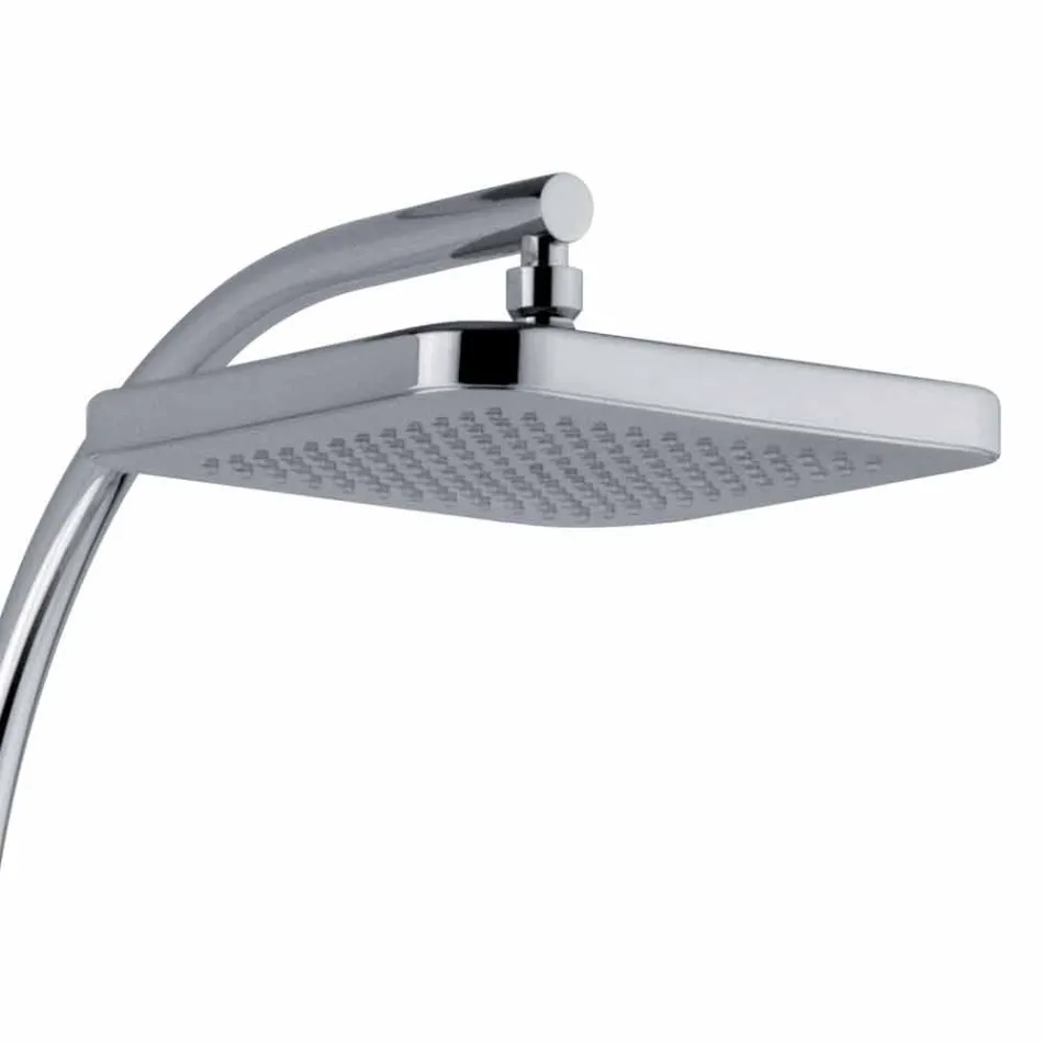 Colonna Doccia con Deviatore e Soffione Quadrato Made in Italy - Silver Viadurini