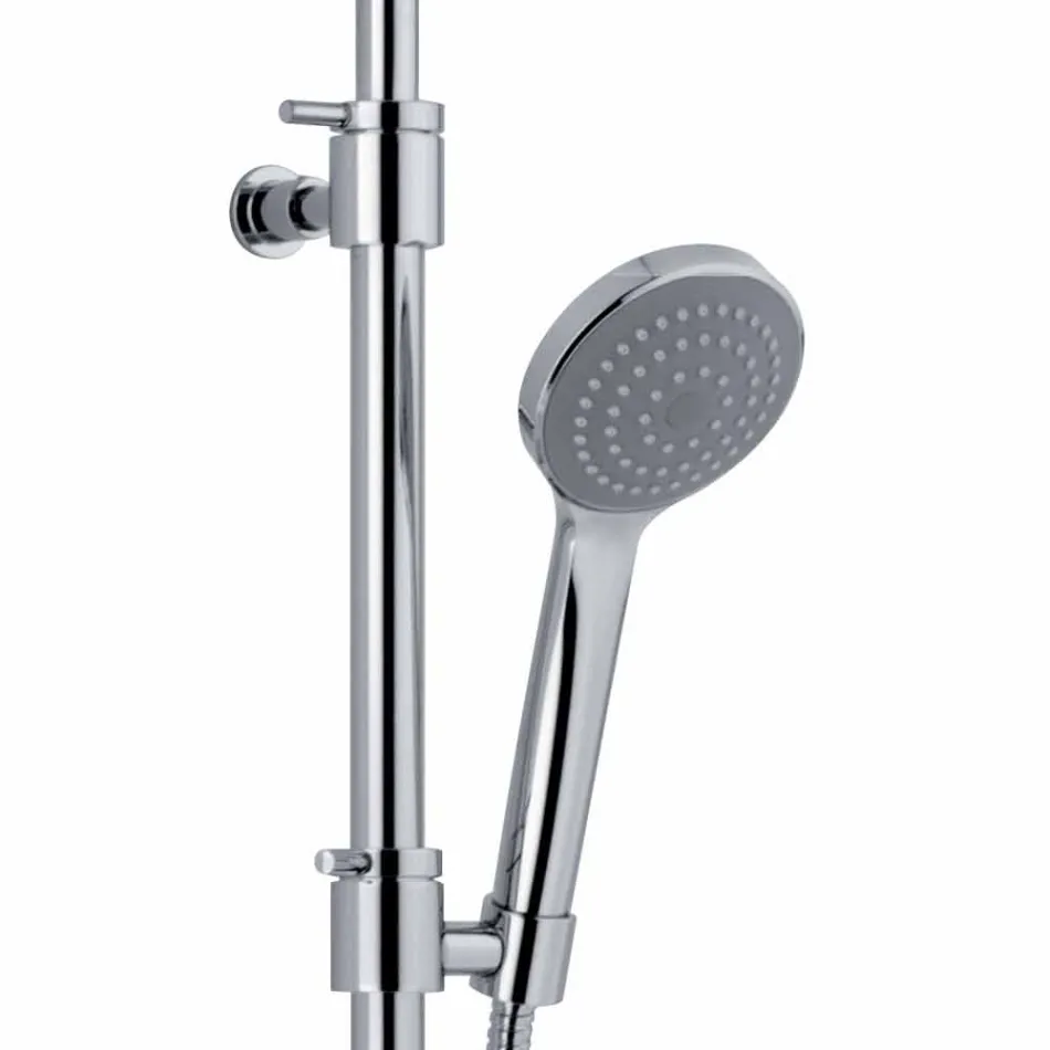 Colonna Doccia con Deviatore e Soffione Quadrato Made in Italy - Silver Viadurini