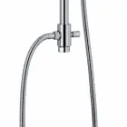 Colonna Doccia con Deviatore e Soffione Quadrato Made in Italy - Silver Viadurini