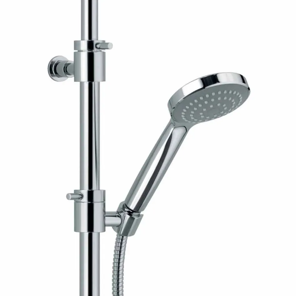 Colonna Doccia con Deviatore Integrato in Ottone Cromato Made in Italy - Griso Viadurini