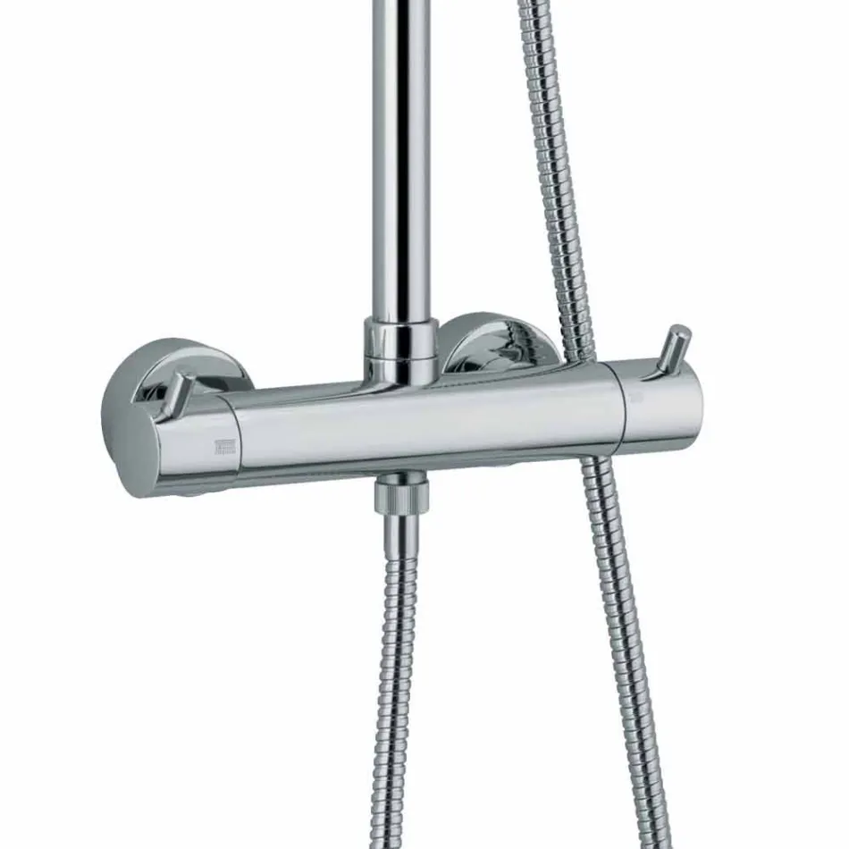 Colonna Doccia con Deviatore Integrato in Ottone Cromato Made in Italy - Griso Viadurini