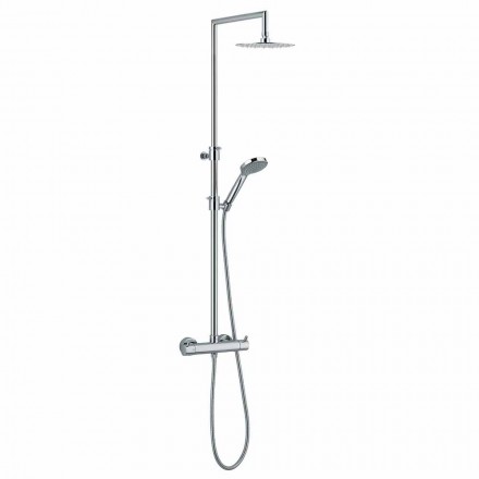 Colonna Doccia con Deviatore Integrato in Ottone Cromato Made in Italy - Griso Viadurini
