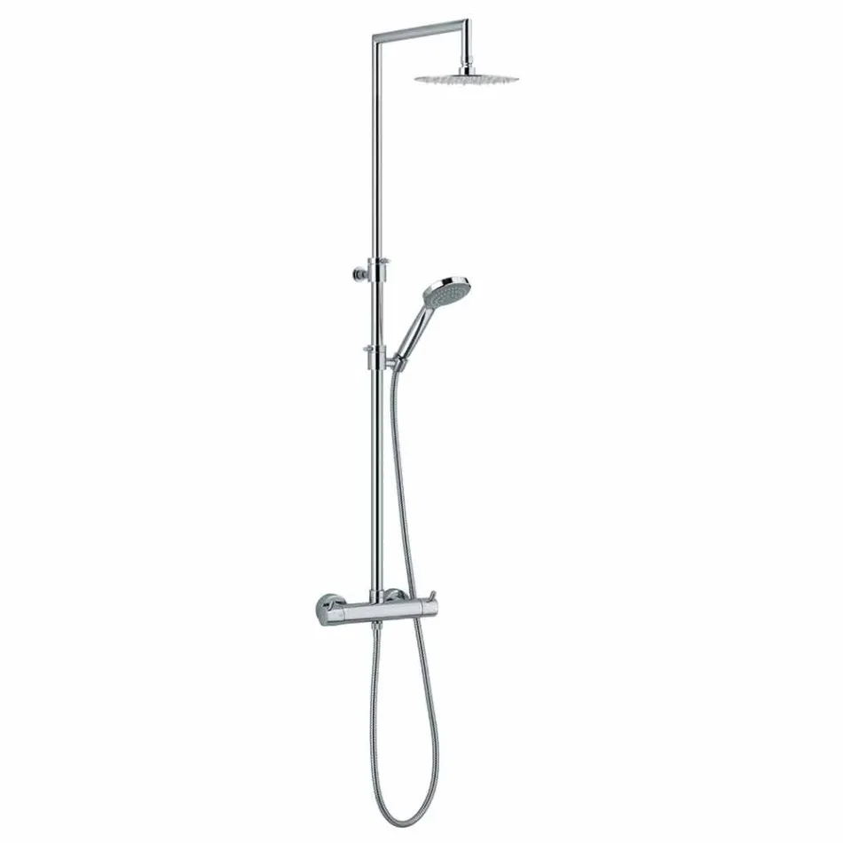 Colonna Doccia con Deviatore Integrato in Ottone Cromato Made in Italy - Griso Viadurini