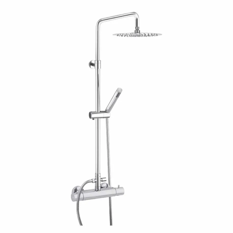 Colonna Doccia con Soffione Ultrasottile in Acciaio Made in Italy - Studio Viadurini