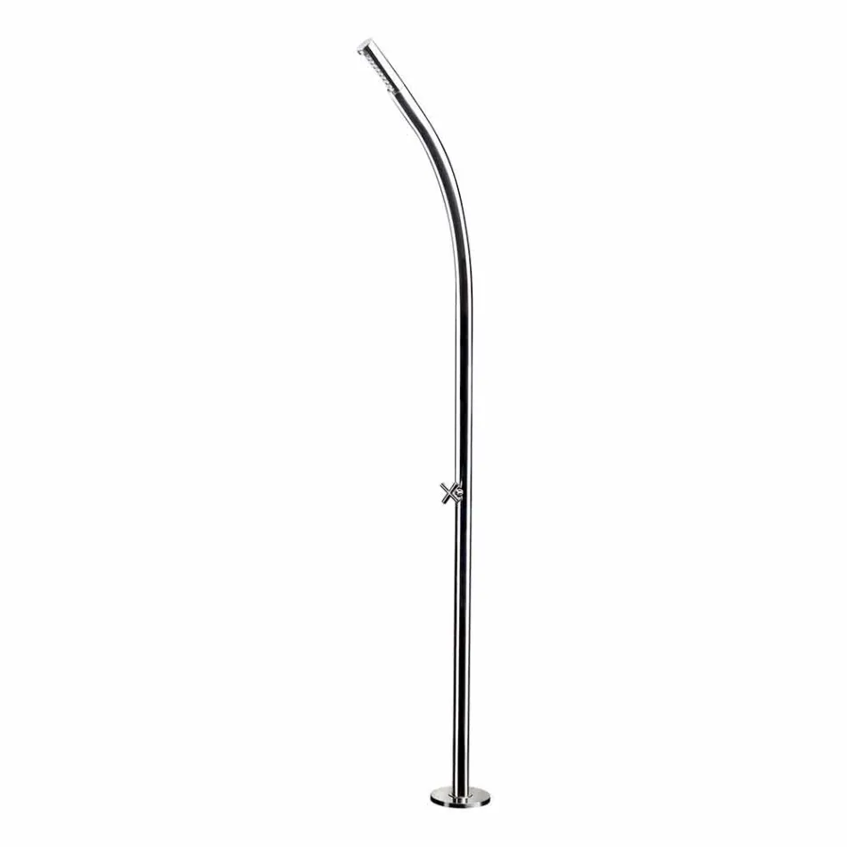 Colonna Doccia da Esterno in Acciaio con Soffione a Incasso Made in Italy - Yuki Viadurini