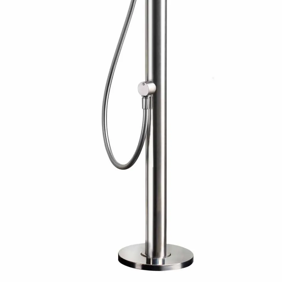 Colonna Doccia da Giardino in Acciaio Inox con Doccetta Made in Italy - Marlen Viadurini