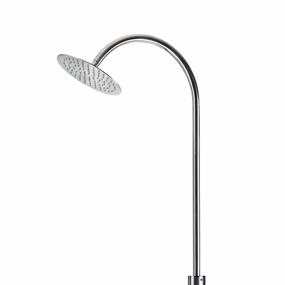 Colonna Doccia Esterna in Acciaio Cromato con Miscelatore Made in Italy - Norton Viadurini