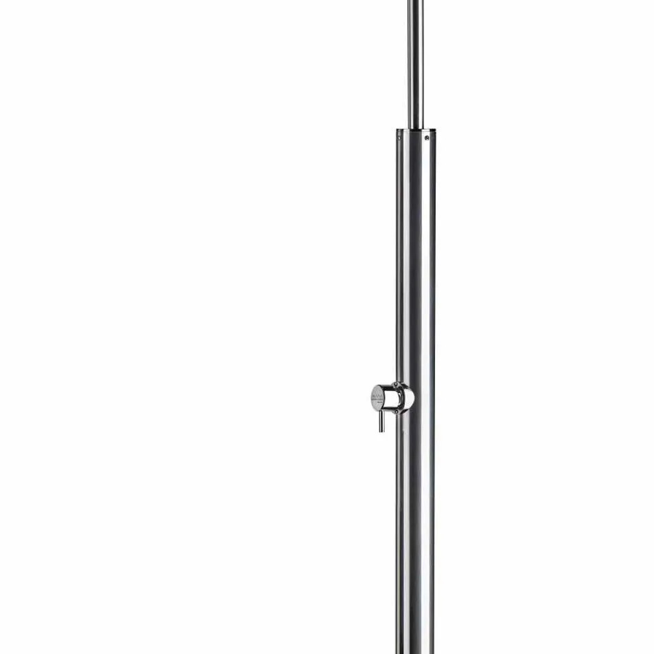 Colonna Doccia Esterna in Acciaio Cromato con Miscelatore Made in Italy - Norton Viadurini
