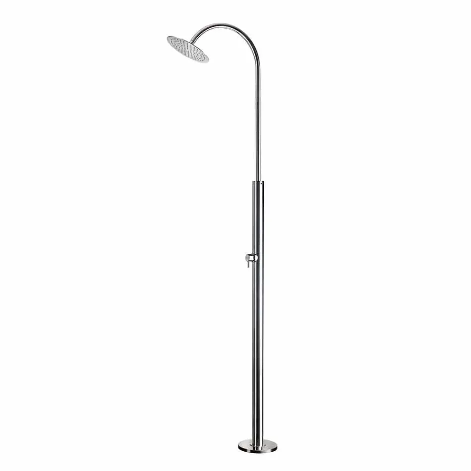 Colonna Doccia Esterna in Acciaio Cromato con Miscelatore Made in Italy - Norton Viadurini