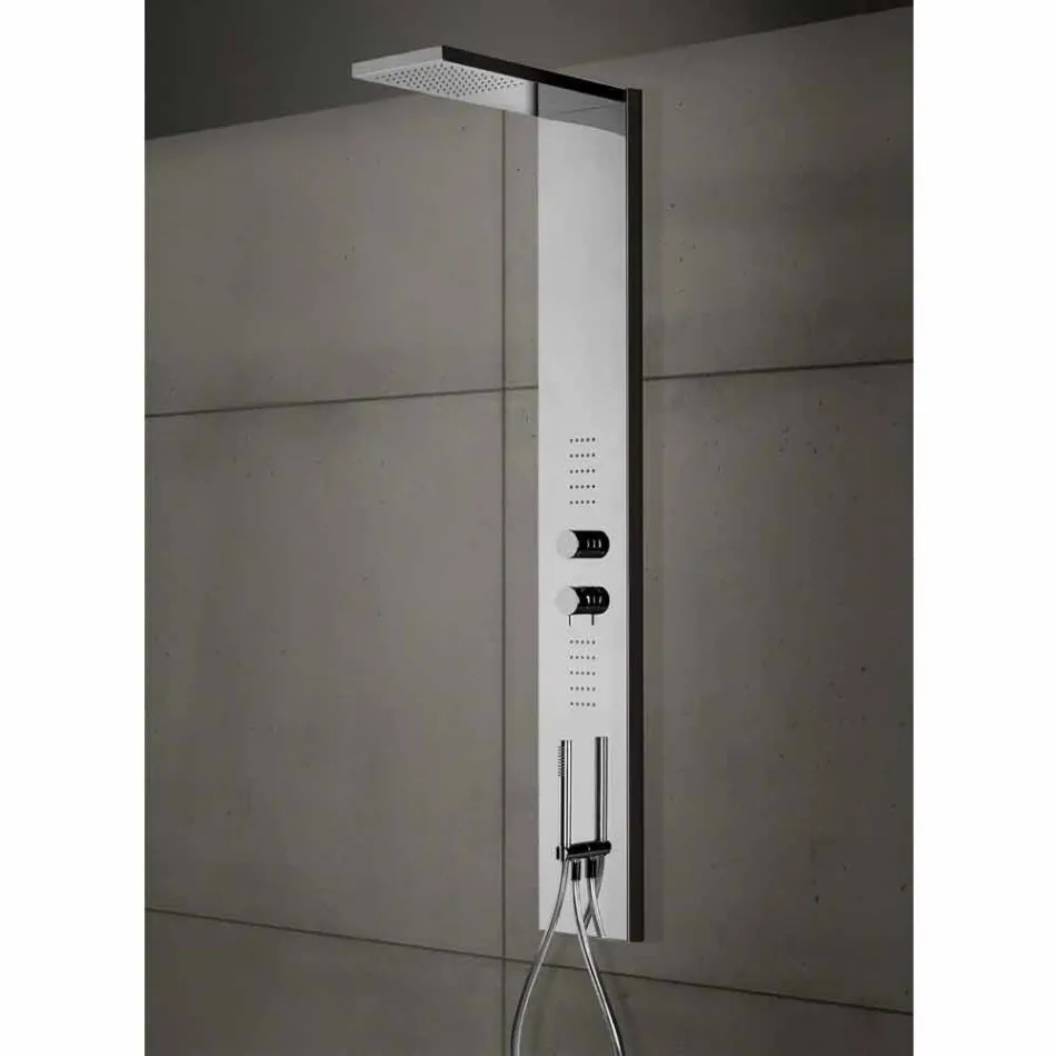 Colonna Doccia in Acciaio con Soffione a Pioggia Made in Italy - Sailor Viadurini