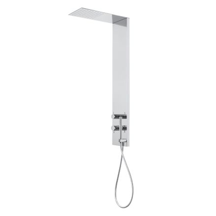 Colonna Doccia in Acciaio con Soffione a Pioggia Made in Italy - Sailor Viadurini