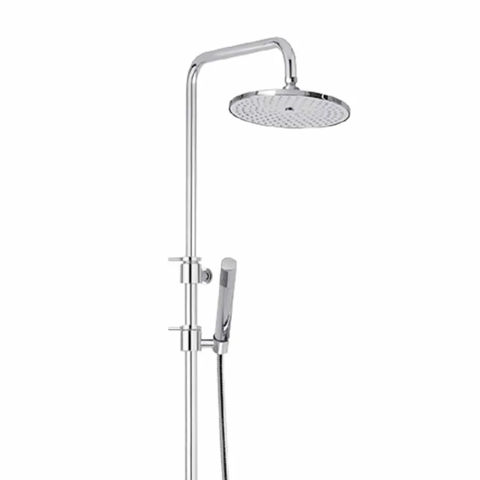 Colonna Doccia in Ottone con Doccia in Abs e Soffione Made in Italy - Cappa Viadurini