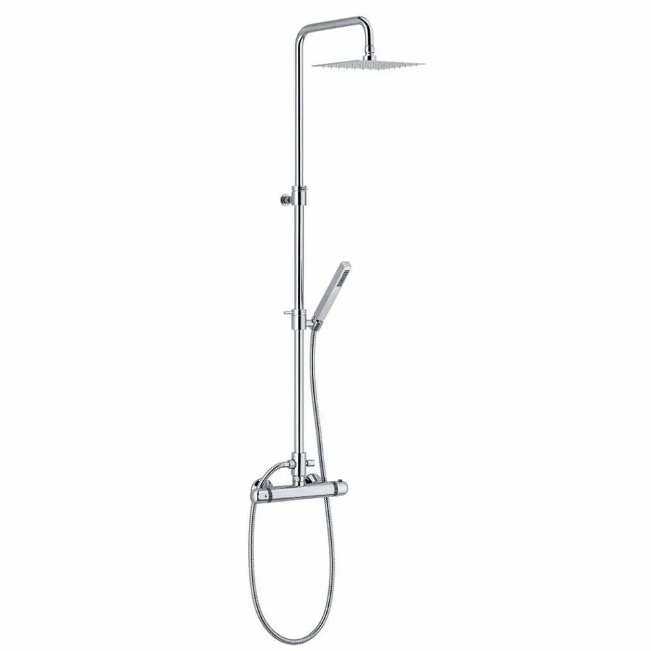 Colonna Doccia in Ottone con Miscelatore Termostatico Made in Italy - Gallo Viadurini