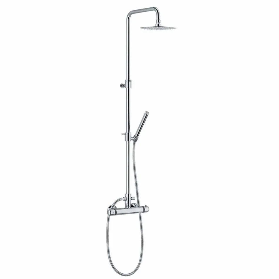 Colonna Doccia in Ottone con Miscelatore Termostatico Made in Italy - Gallo Viadurini