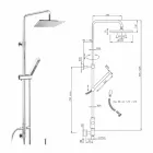 Colonna Doccia in Ottone con Soffione e Doccetta in Abs Made in Italy - Lesio Viadurini