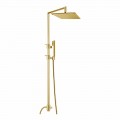 Colonna Doccia in Ottone con Soffione Quadrato in Acciaio Made in Italy - Lipari