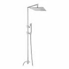 Colonna Doccia in Ottone con Soffione Quadrato in Acciaio Made in Italy - Lipari Viadurini