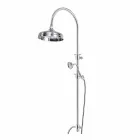 Colonna Doccia in Ottone con Soffione Rotondo e Doccetta Made in Italy - Brillo Viadurini