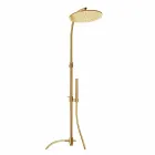 Colonna Doccia in Ottone con Soffione Rotondo in Acciaio Made in Italy - Kennedy Viadurini