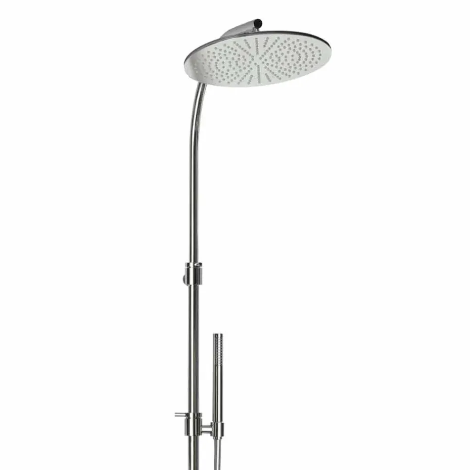 Colonna Doccia in Ottone con Soffione Rotondo in Acciaio Made in Italy - Kennedy Viadurini
