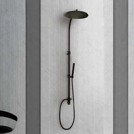 Colonna Doccia in Ottone con Soffione Rotondo in Acciaio Made in Italy - Kennedy Viadurini