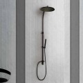 Colonna Doccia in Ottone con Soffione Rotondo in Acciaio Made in Italy - Kennedy